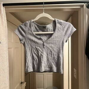 Brandy Ribbed Button-Up Baby Tee